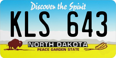 ND license plate KLS643