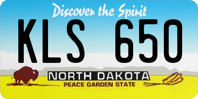 ND license plate KLS650