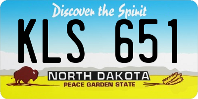 ND license plate KLS651
