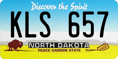 ND license plate KLS657
