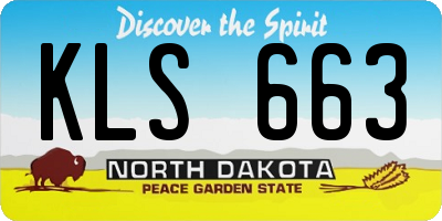 ND license plate KLS663