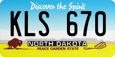 ND license plate KLS670