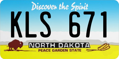 ND license plate KLS671
