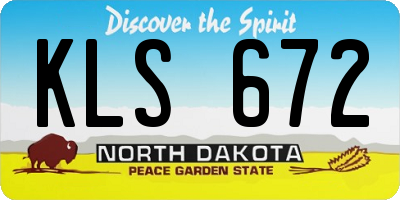 ND license plate KLS672