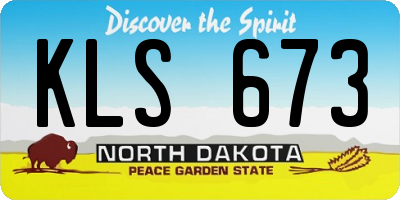 ND license plate KLS673