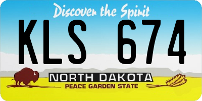 ND license plate KLS674