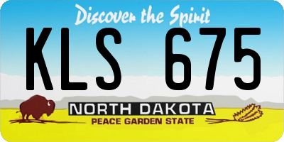 ND license plate KLS675