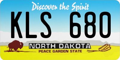 ND license plate KLS680