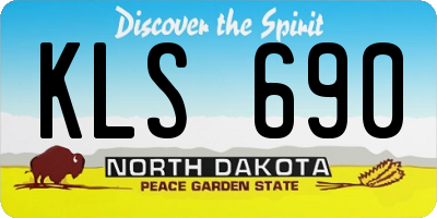 ND license plate KLS690