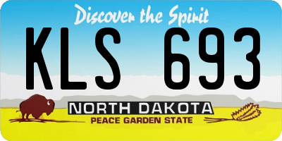 ND license plate KLS693