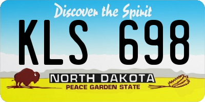 ND license plate KLS698