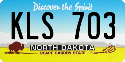 ND license plate KLS703