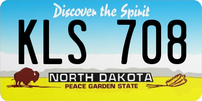 ND license plate KLS708