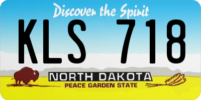 ND license plate KLS718