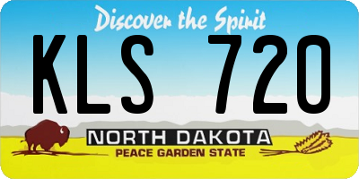ND license plate KLS720