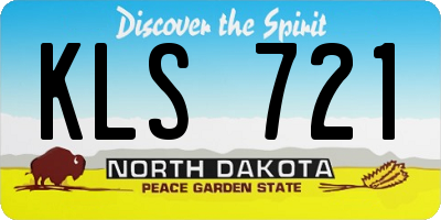 ND license plate KLS721