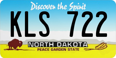ND license plate KLS722