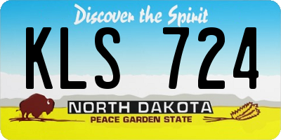 ND license plate KLS724