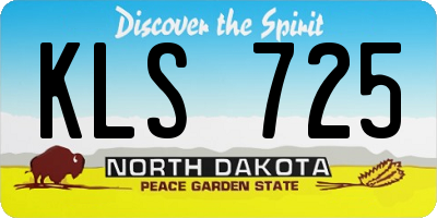 ND license plate KLS725