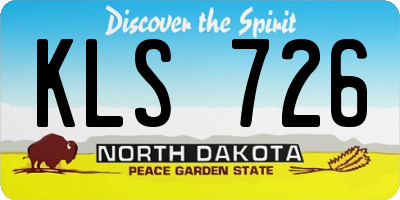 ND license plate KLS726