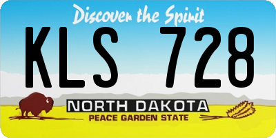 ND license plate KLS728