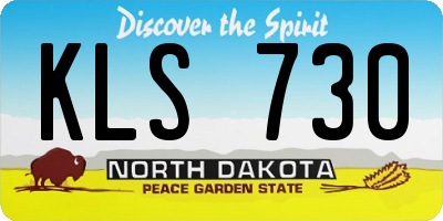ND license plate KLS730