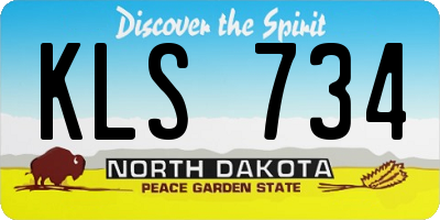 ND license plate KLS734