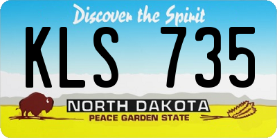 ND license plate KLS735