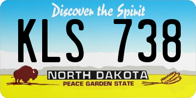 ND license plate KLS738