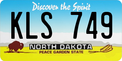 ND license plate KLS749