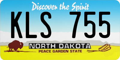 ND license plate KLS755