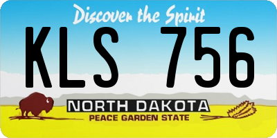 ND license plate KLS756