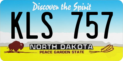 ND license plate KLS757