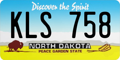 ND license plate KLS758