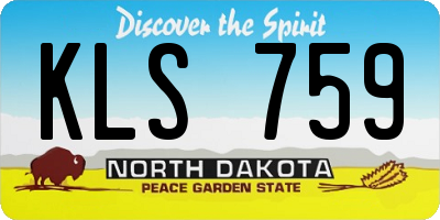 ND license plate KLS759