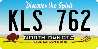 ND license plate KLS762