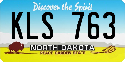 ND license plate KLS763