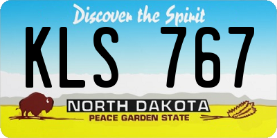 ND license plate KLS767