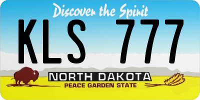 ND license plate KLS777