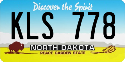 ND license plate KLS778