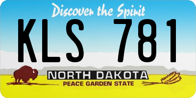ND license plate KLS781