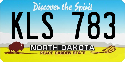 ND license plate KLS783