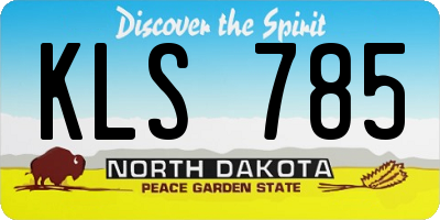 ND license plate KLS785