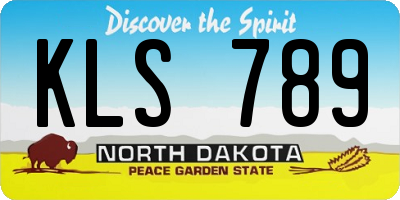 ND license plate KLS789