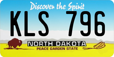 ND license plate KLS796