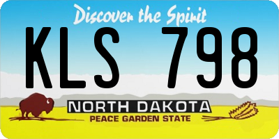 ND license plate KLS798