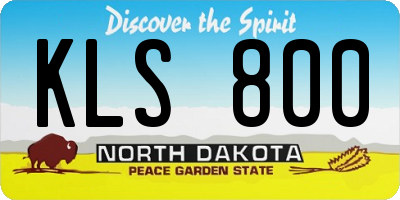 ND license plate KLS800