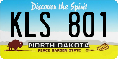 ND license plate KLS801