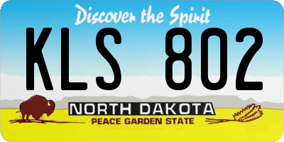 ND license plate KLS802