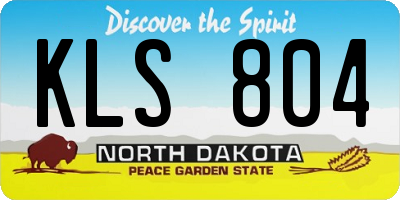 ND license plate KLS804